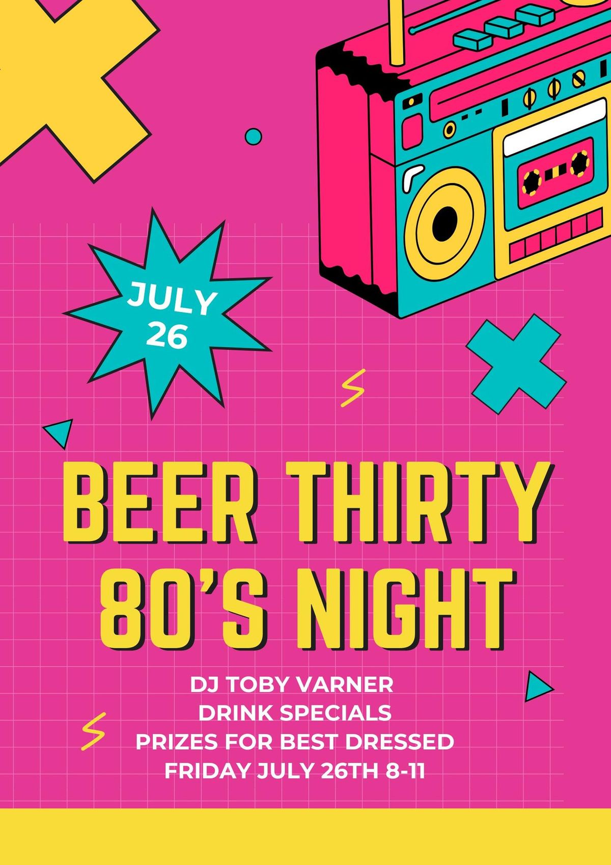 80\u2019s Dance Party with DJ Toby Varner