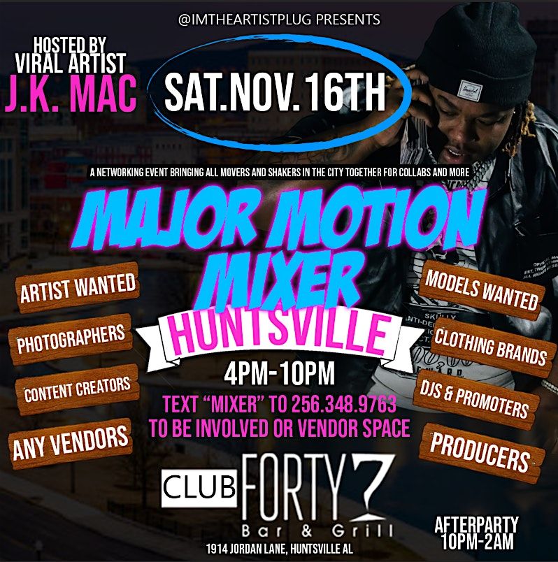 Major Motion Mixer | Huntsville Industy Networking Event | Nov 16th