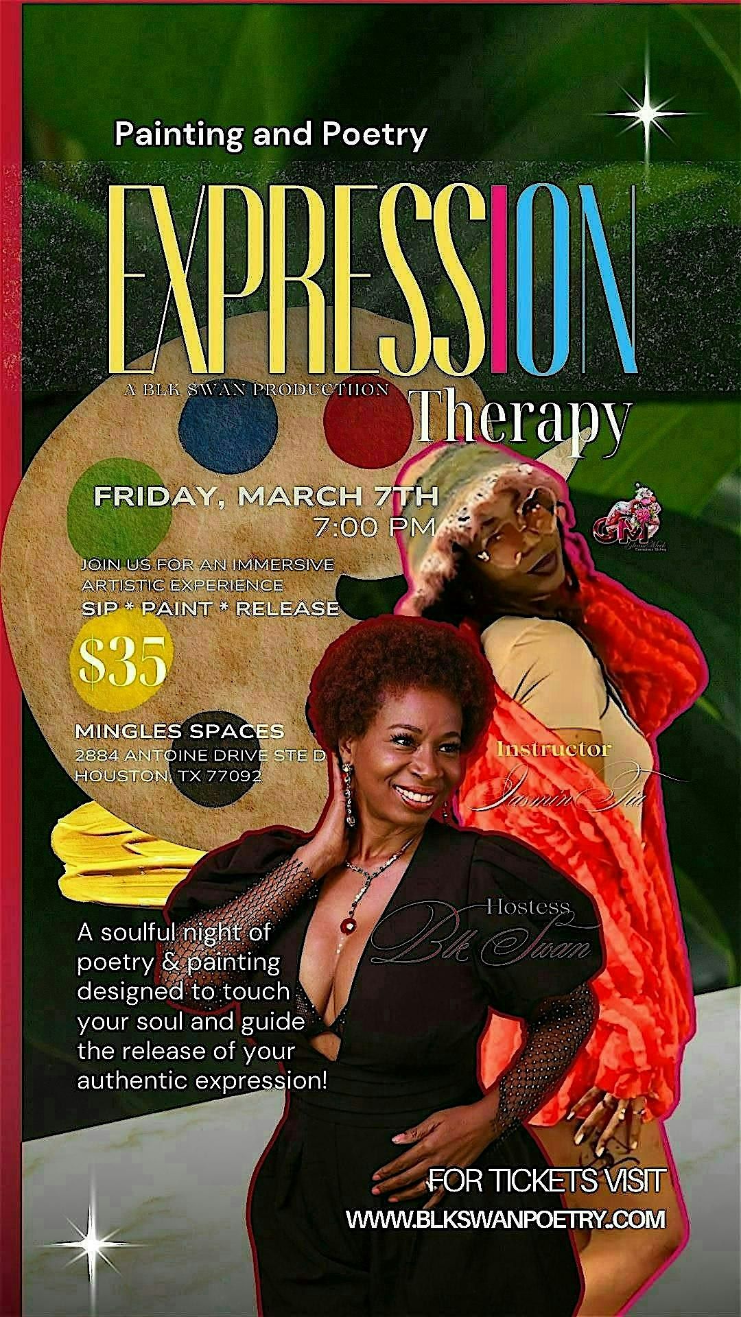 Expression Therapy..Sip, Poetry, & Paint