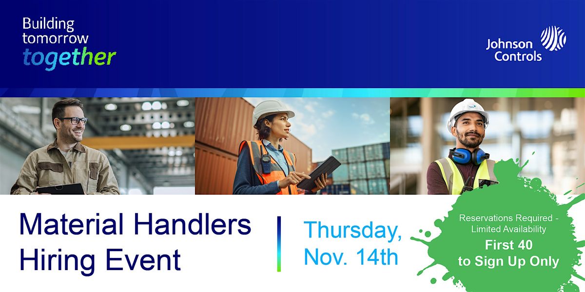 Johnson Controls Material Handler Hiring Event - Wichita