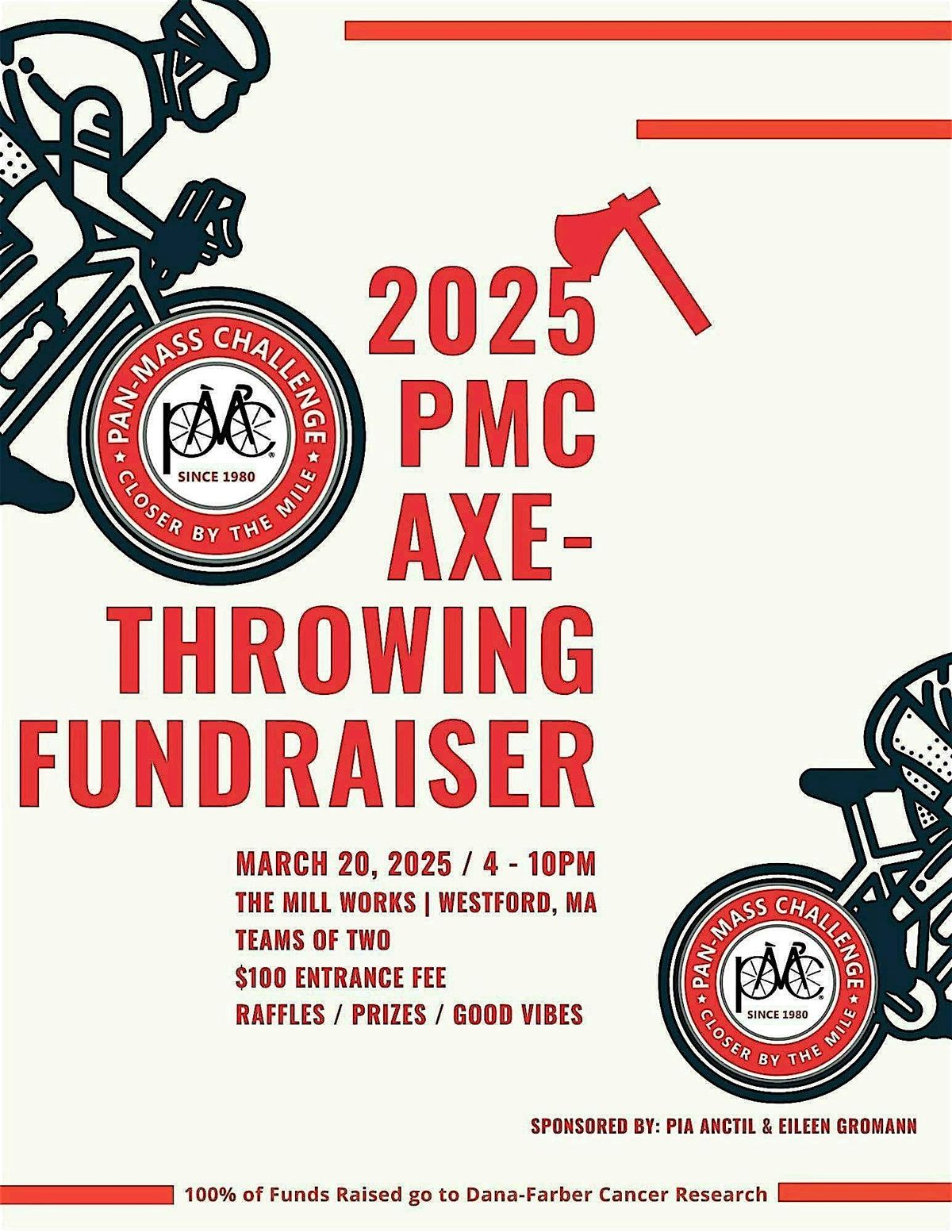 The Pan Mass Challenge Fundraiser - Axe Throwing at Millworks