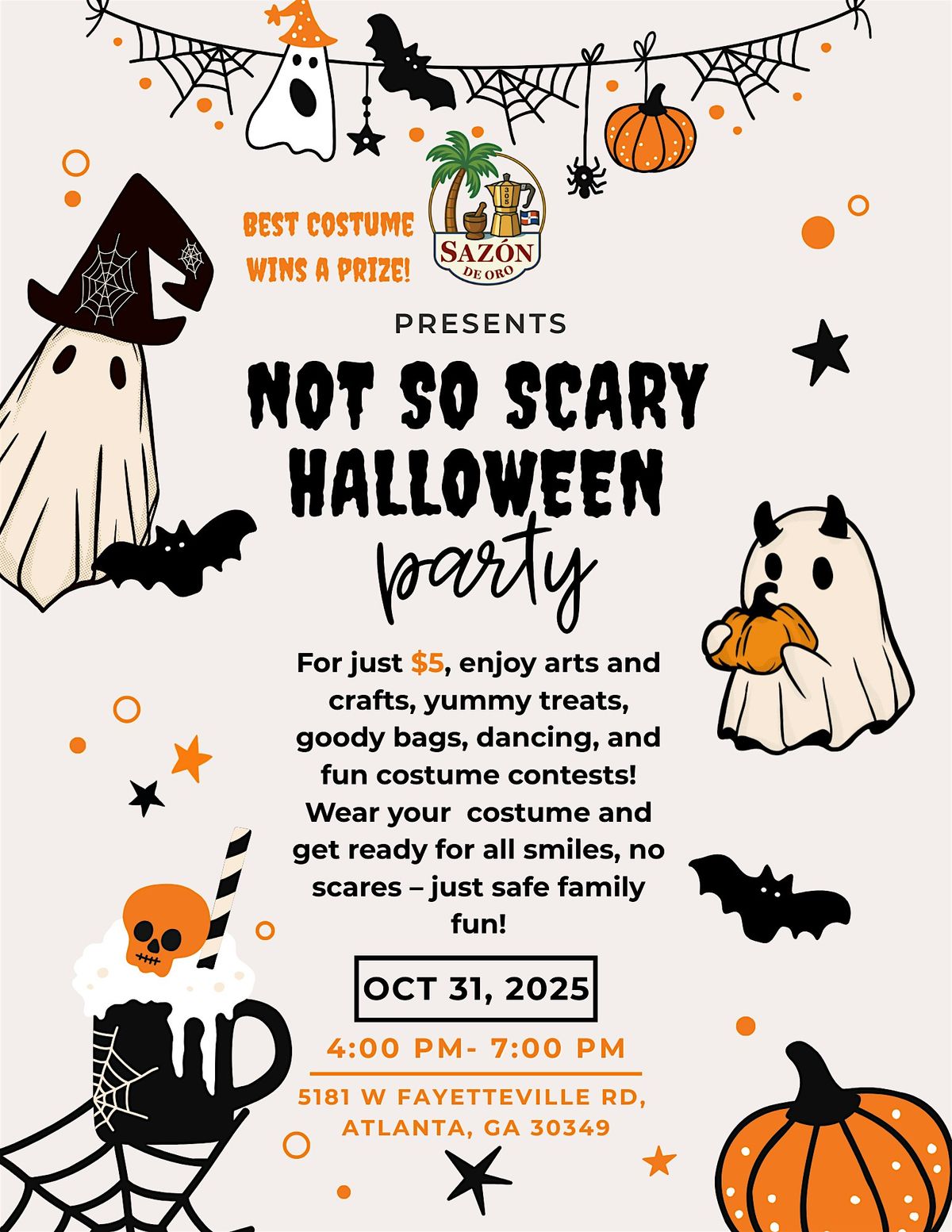 No So Scary Halloween Party at Sazon De Oro 305 ATL