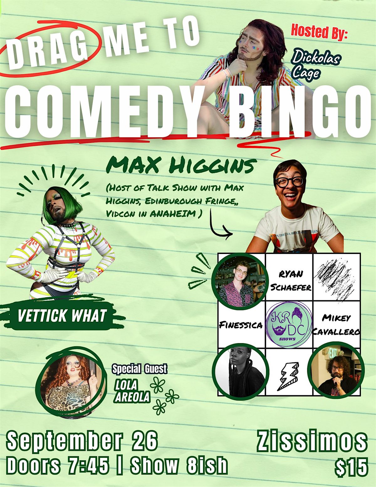 Drag Me to Comedy Bingo