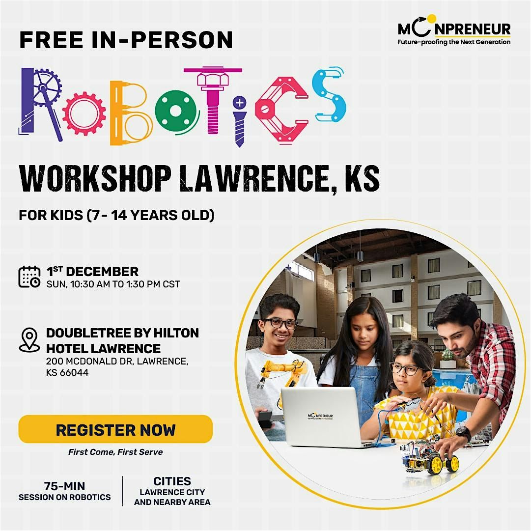 Free Robotics Workshop For Kids at Lawrence, KS