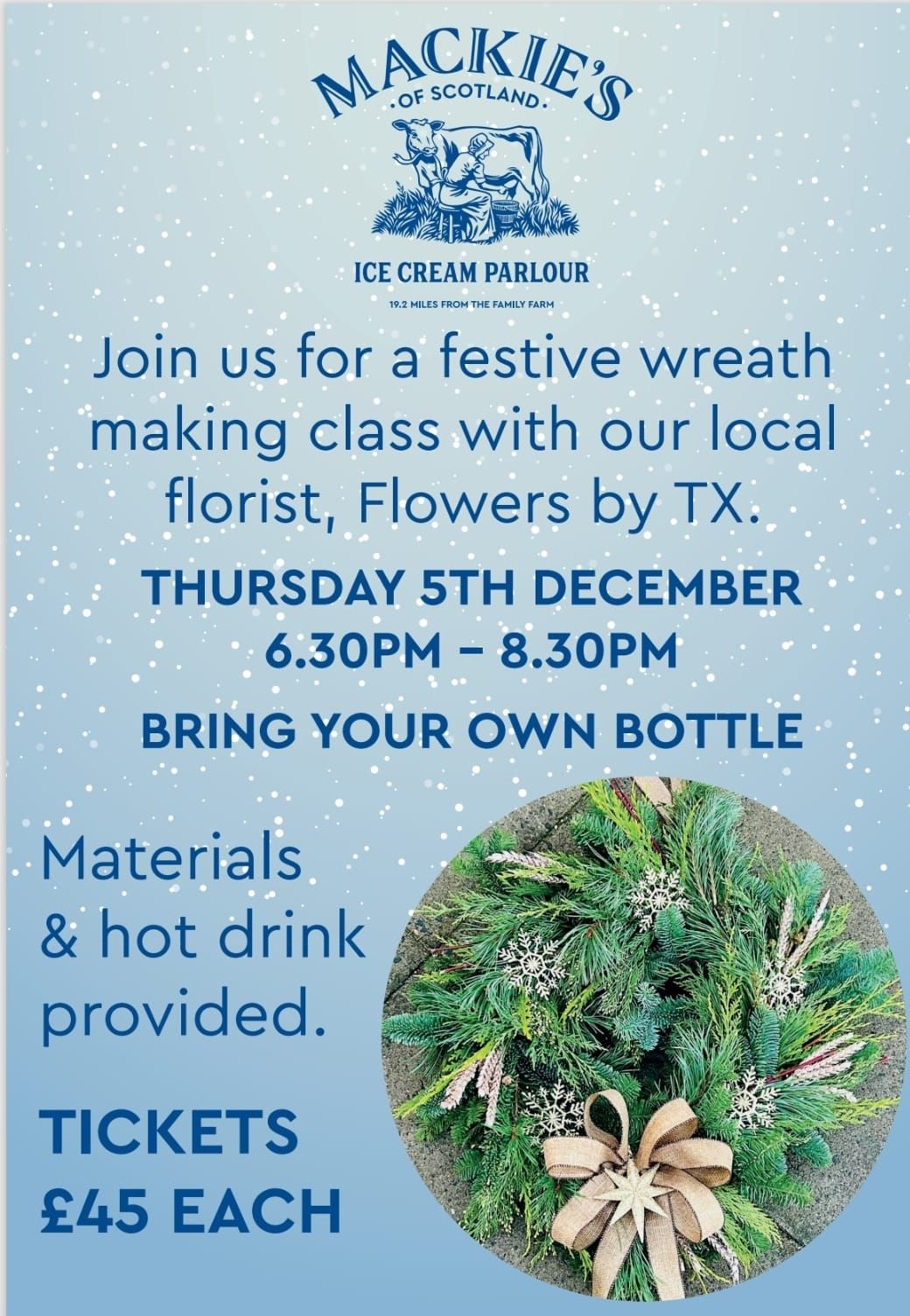 Festive Wreath Making at Mackie\u2019s 19.2\ud83c\udf84\ud83c\udf66