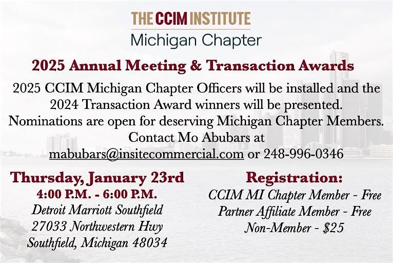 CCIM Michigan Chapter 2025 Annual Meeting and Transaction Awards