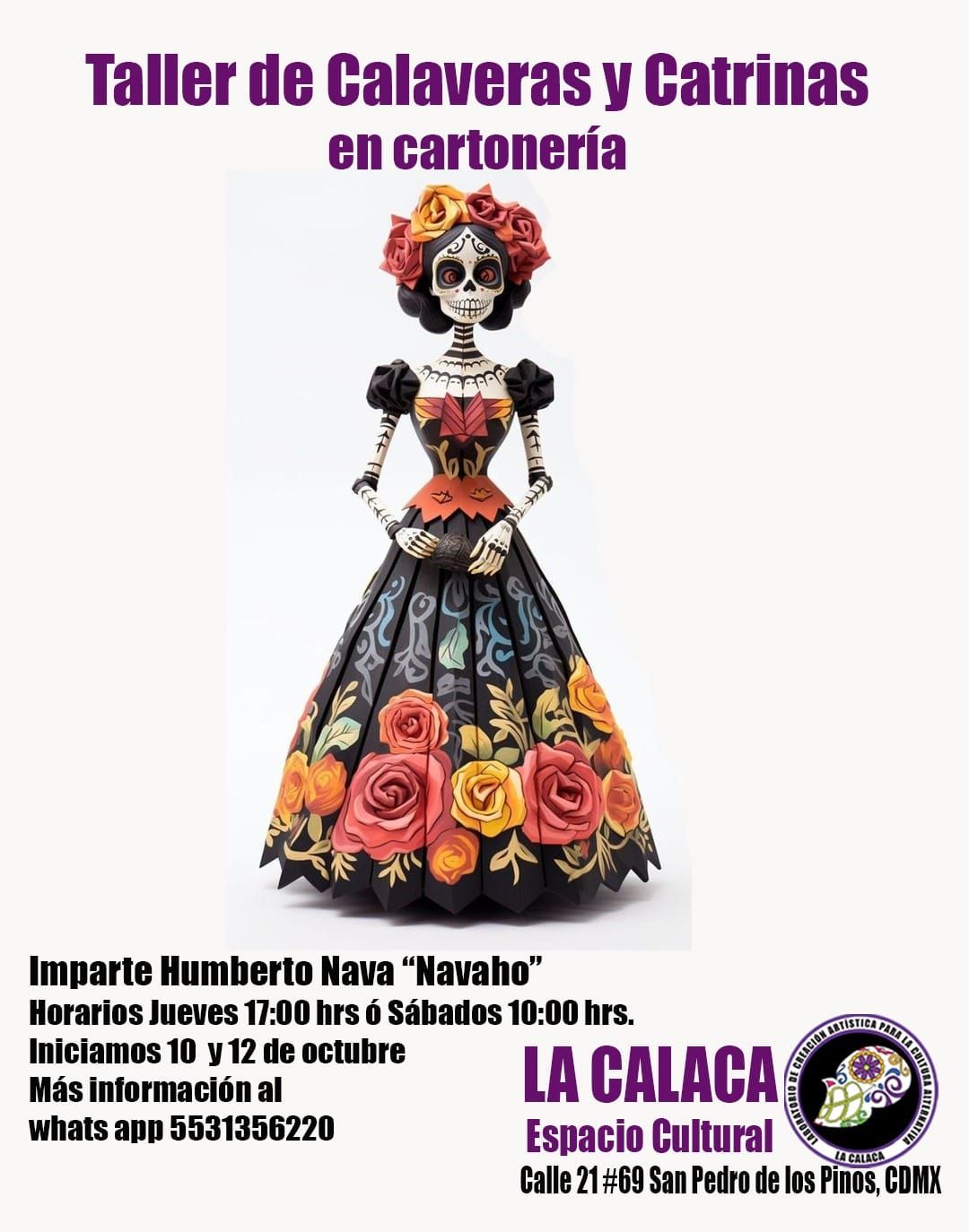 Taller de Calaveras, Calacas y Catrinas en cartoner\u00eda de LA CALACA