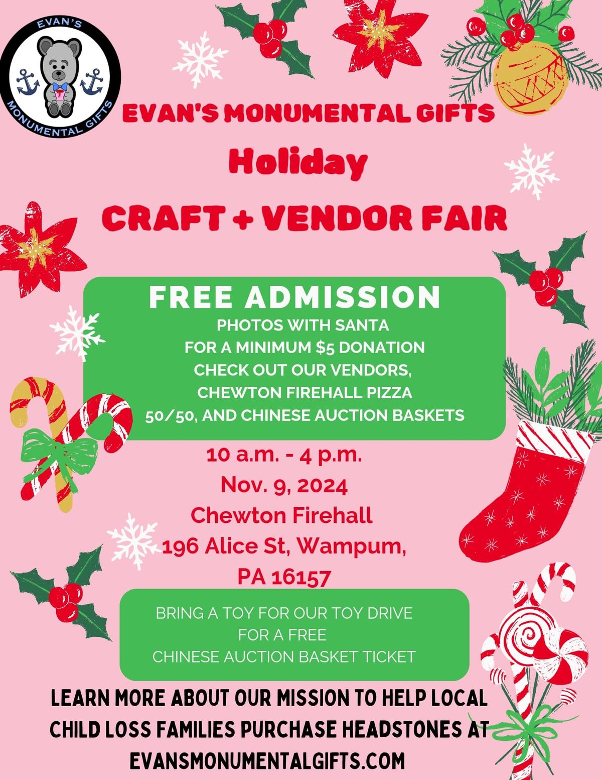 Evan's Monumental Gifts Holiday Craft and Vendor Fair