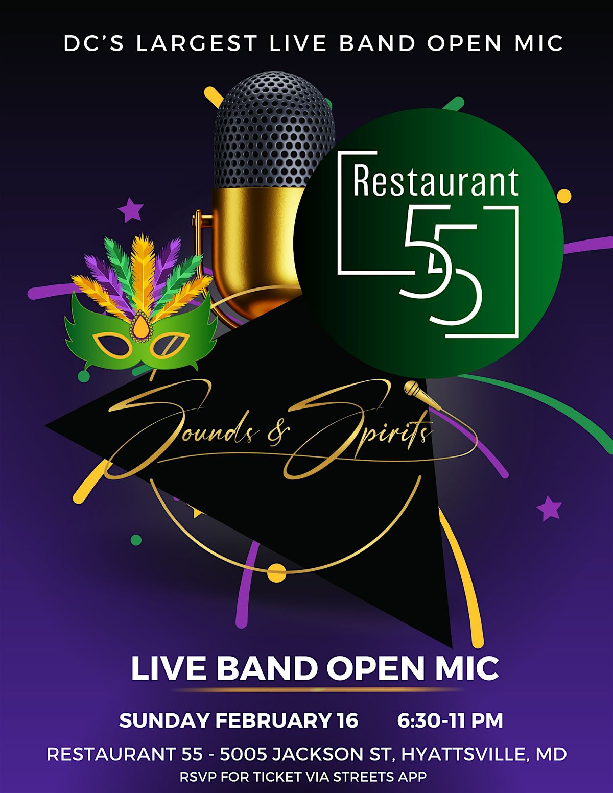 Sounds & Spirits February 2025 - DC's Largest Live Band Open Mic