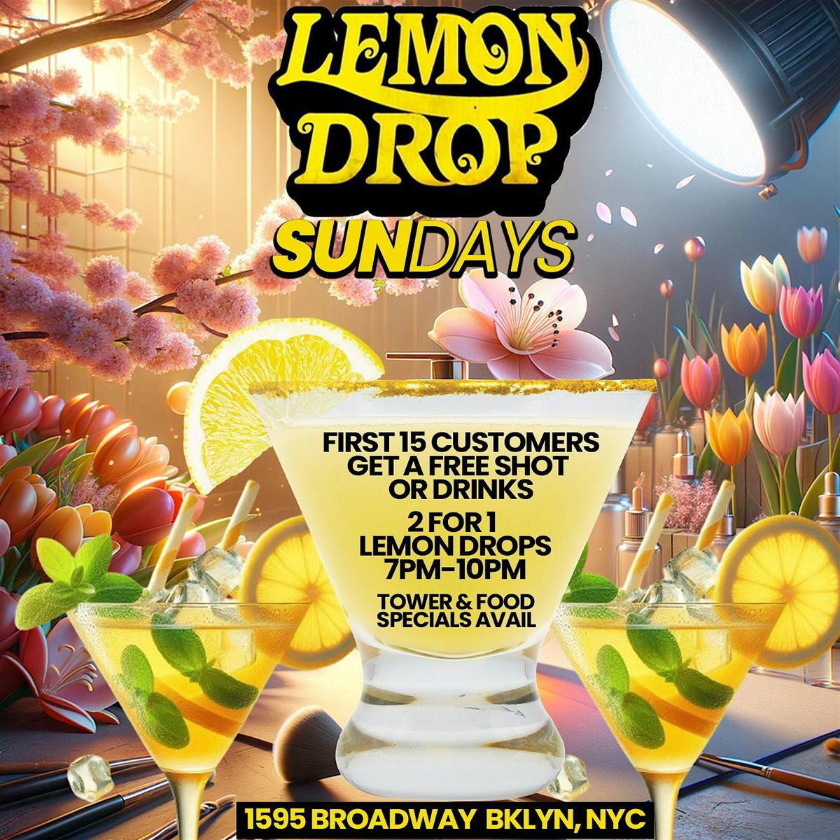 LEMON DROP SUNDAYS \u2022 FREE DRINKS FOR FIRST 15 PPL \u2022 FREE HOOKAH