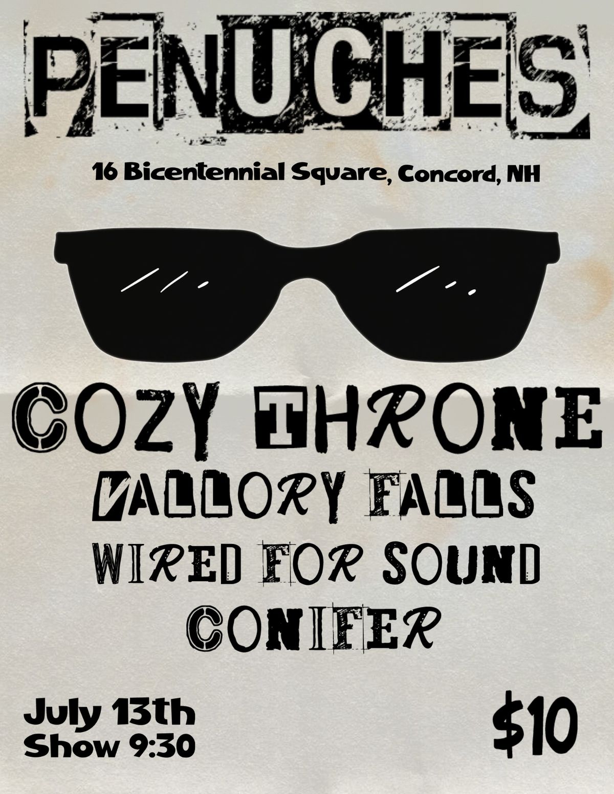 Cozy Throne, Vallory Falls, Wired for Sound, and Conifer at Penuches in Concord, NH!