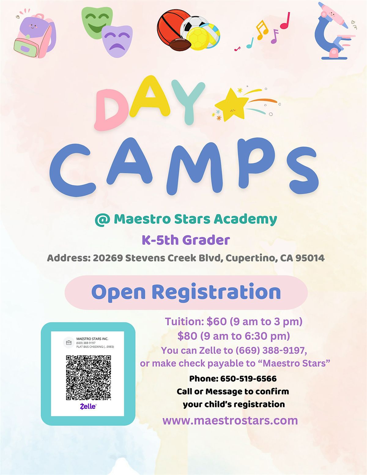 One-Day Camps  3 x STEM & Arts  August 11th-15th