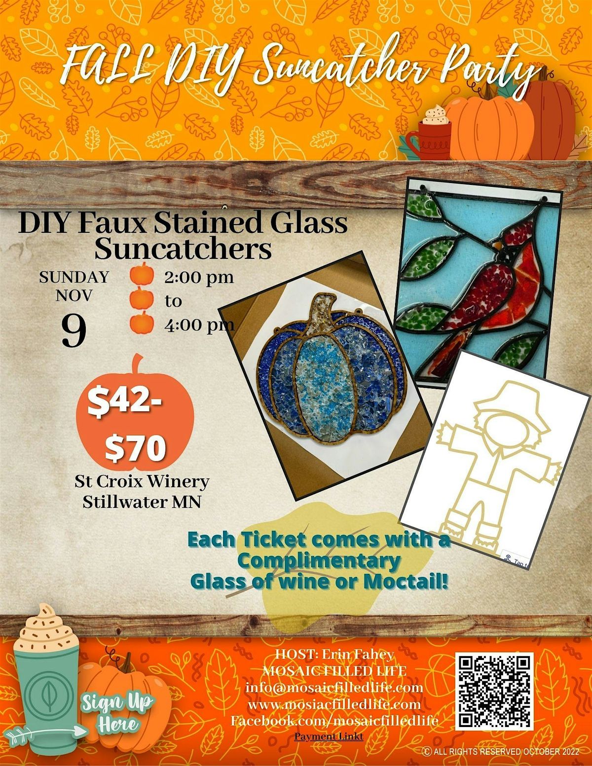 St Croix Winery Stained Glass Sun Catcher Class