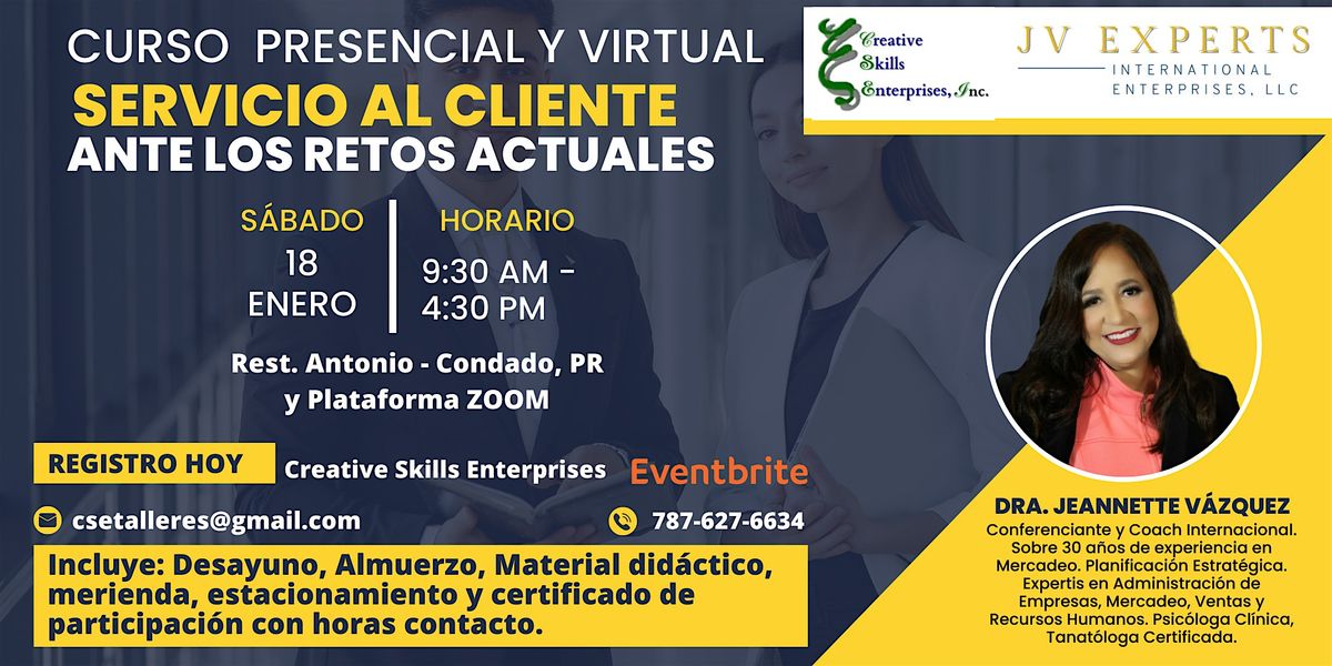 Curso Presencial y Virtual: Servicio al Cliente ante los Retos Actuales