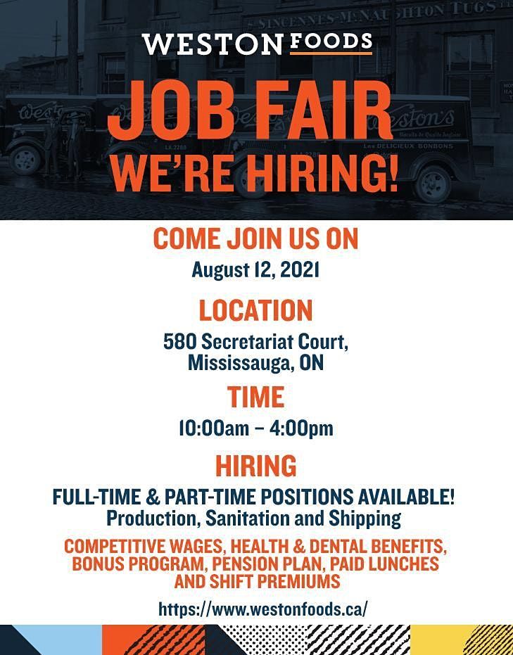 JOB FAIR- WESTON FOODS- ACE BAKERY