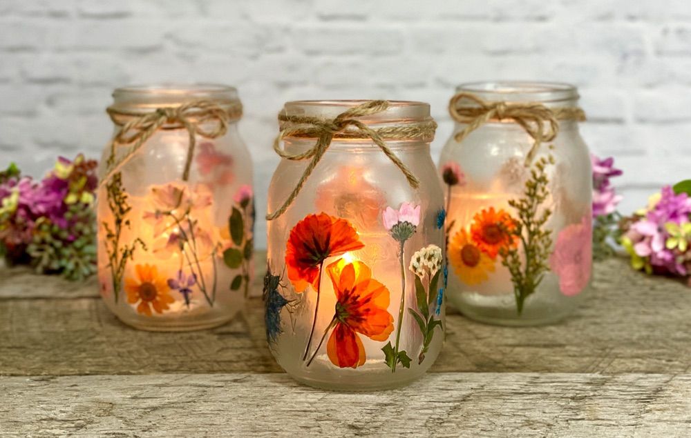 Illuminated Pressed Flower Jar at Sayde\u2019s