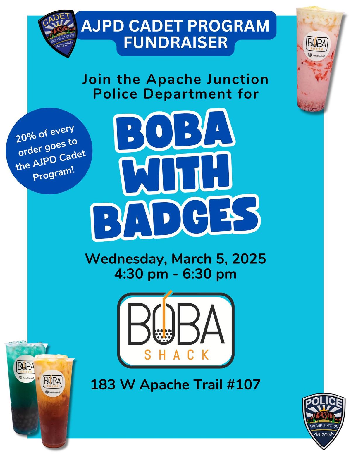 Boba With Badges - Cadet Fundraiser