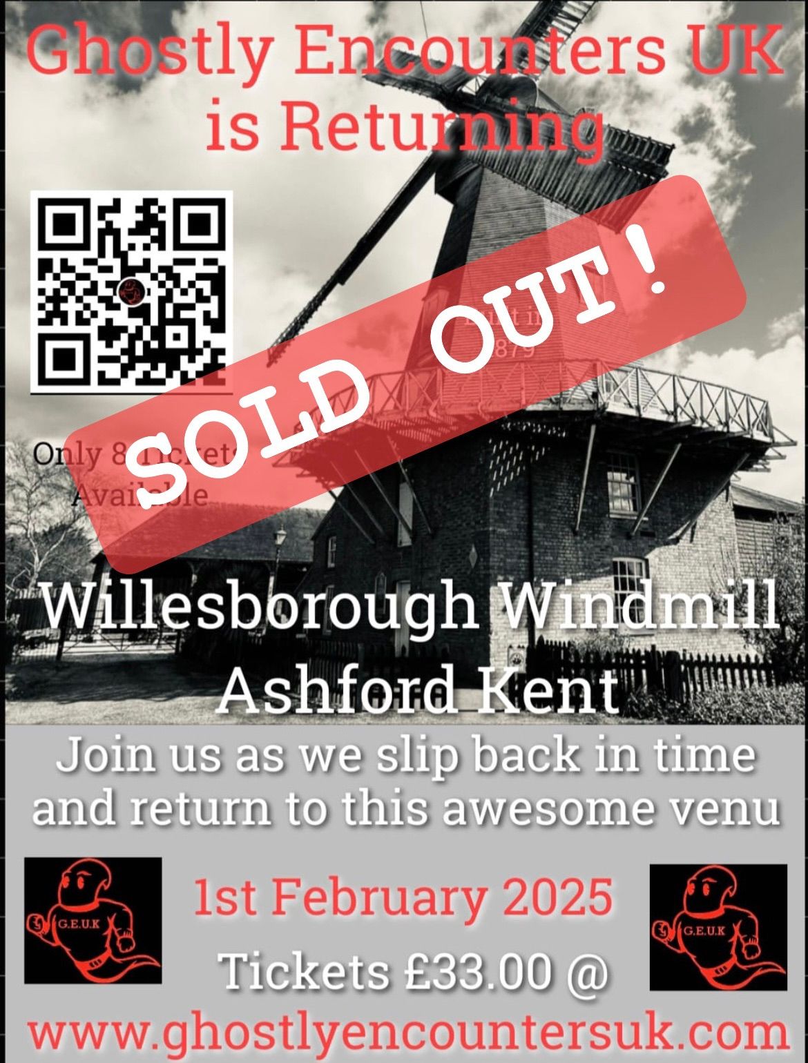 Paranormal Investigation @ Willesborough Windmill, Ashford