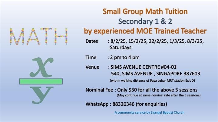 Small Group Math Tuition for Secondary 1 and Secondary 2