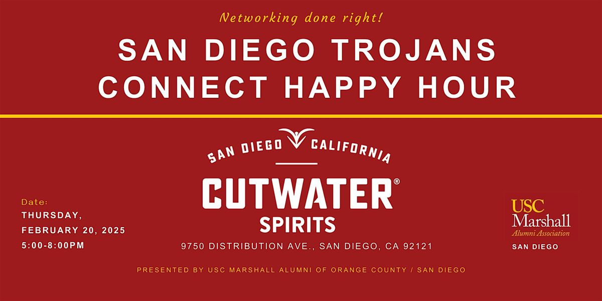 San Diego Trojans Connect Happy Hour \u2013 Cutwater Spirits - 2\/20