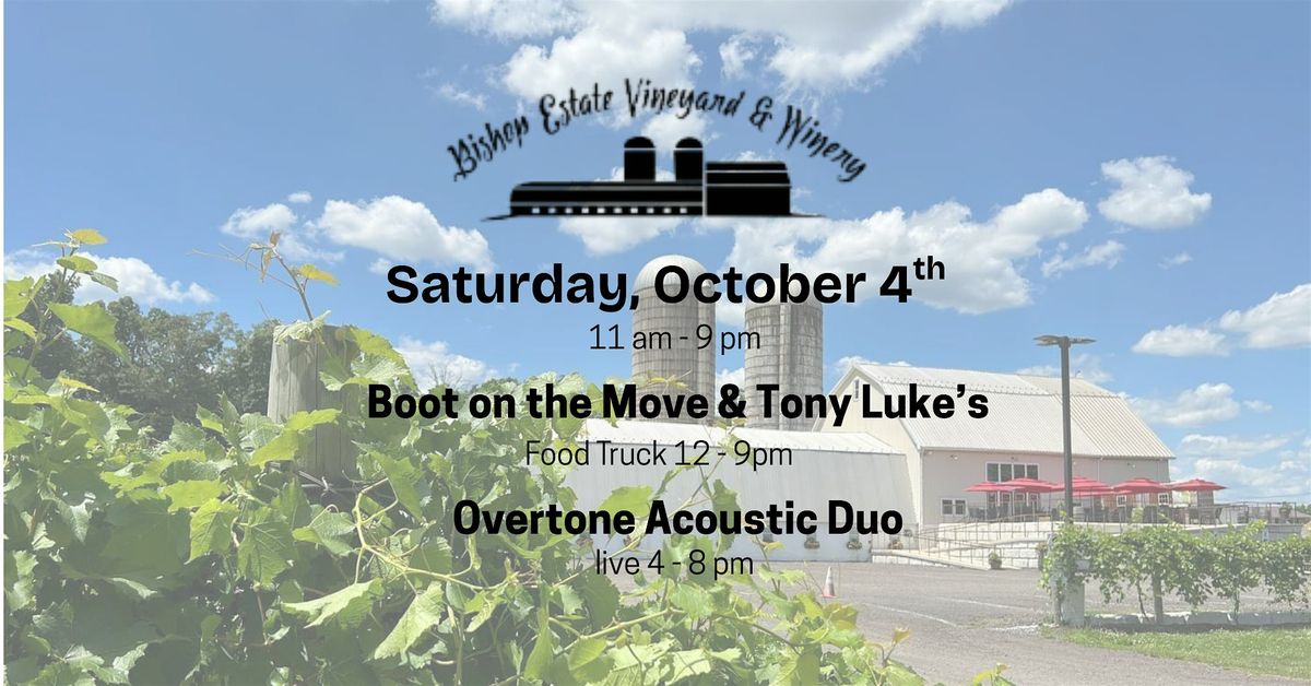 Boot on the Move & Tony Luke's Food Truck w\/ The Overtones live at Bishops