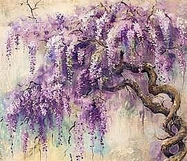 Wisteria painting at Muy Frio Feb.16