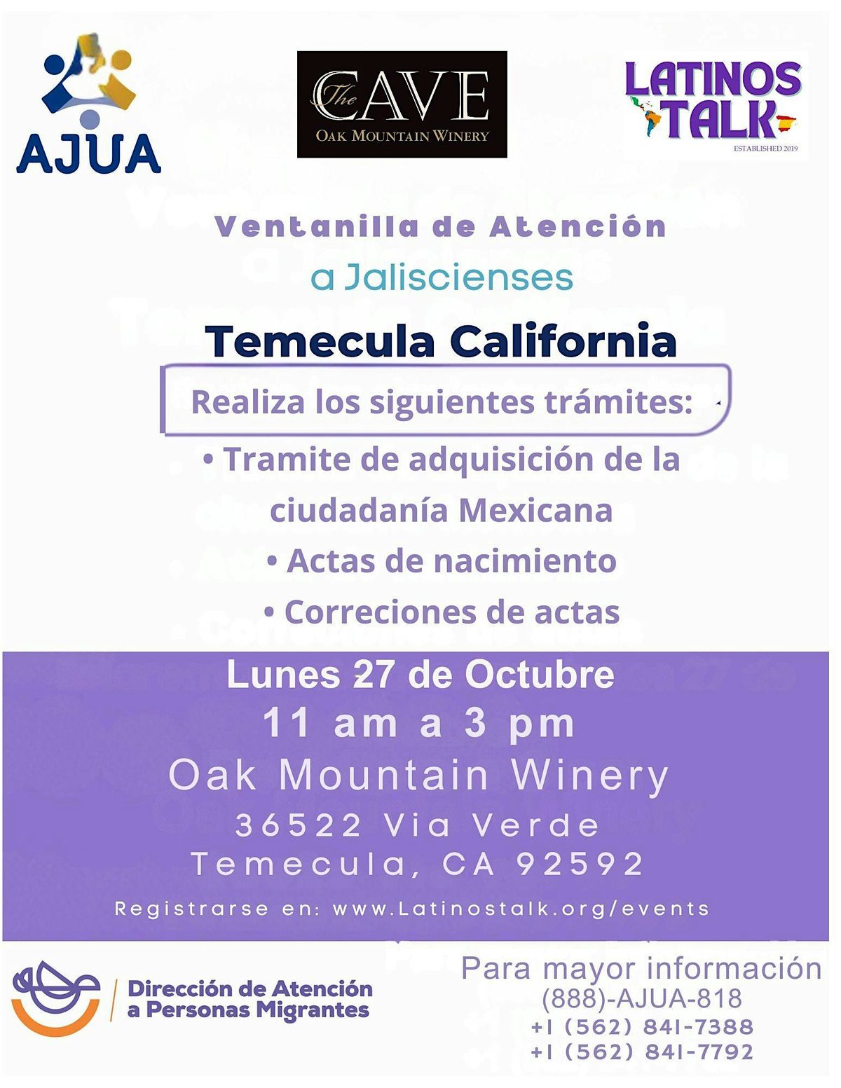 Ventanilla de tr\u00e1mites - actas de nacimiento y doble ciudadan\u00eda de M\u00e9xico