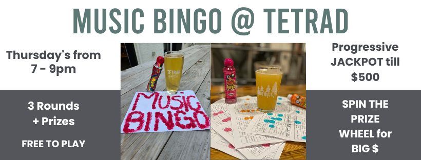 Thursday Music Bingo @ Tetrad!