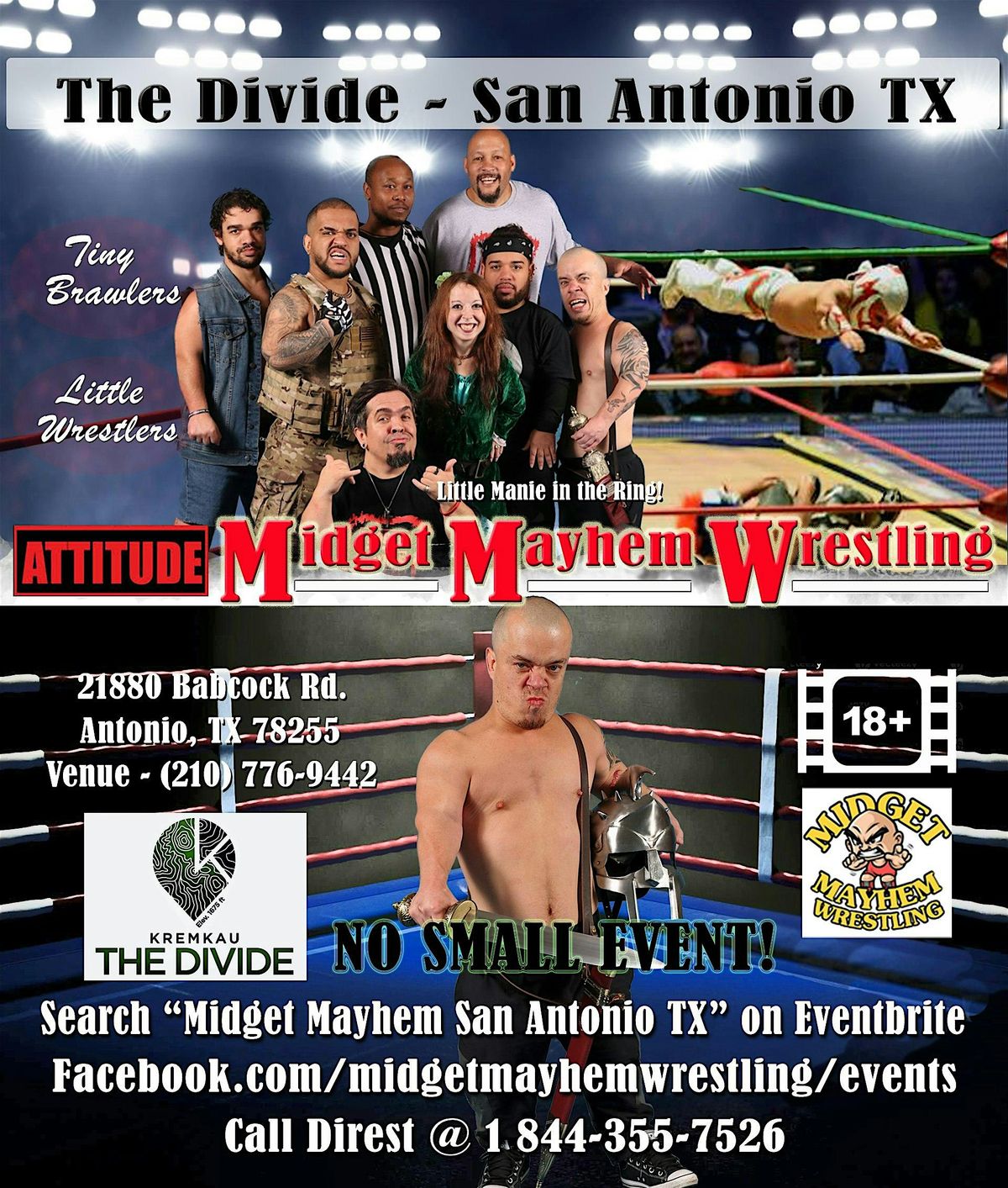 Midget Mayhem Wrestling with Attitude Goes Wild! San Antonio TX  18+