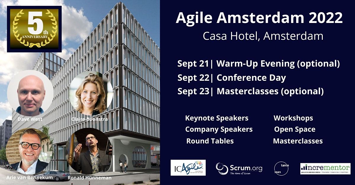 Agile Amsterdam 2022 | Conference and optional Master Classes