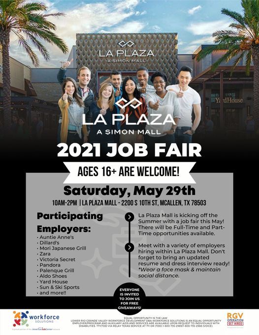 2021 La Plaza Mall Job Fair, La Plaza Mall, Mcallen, 29 May 2021