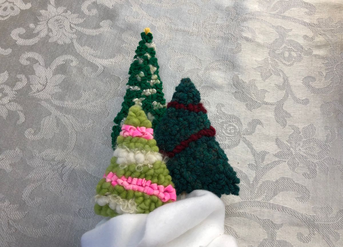 Hand Hooked Christmas Trees with Linda Raether