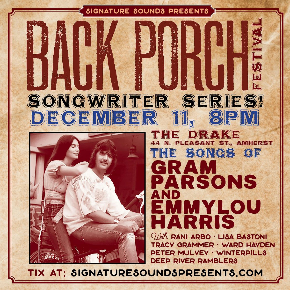 BACK PORCH SONGWRITER SERIES  - The Songs of Gram Parsons & Emmylou Harris