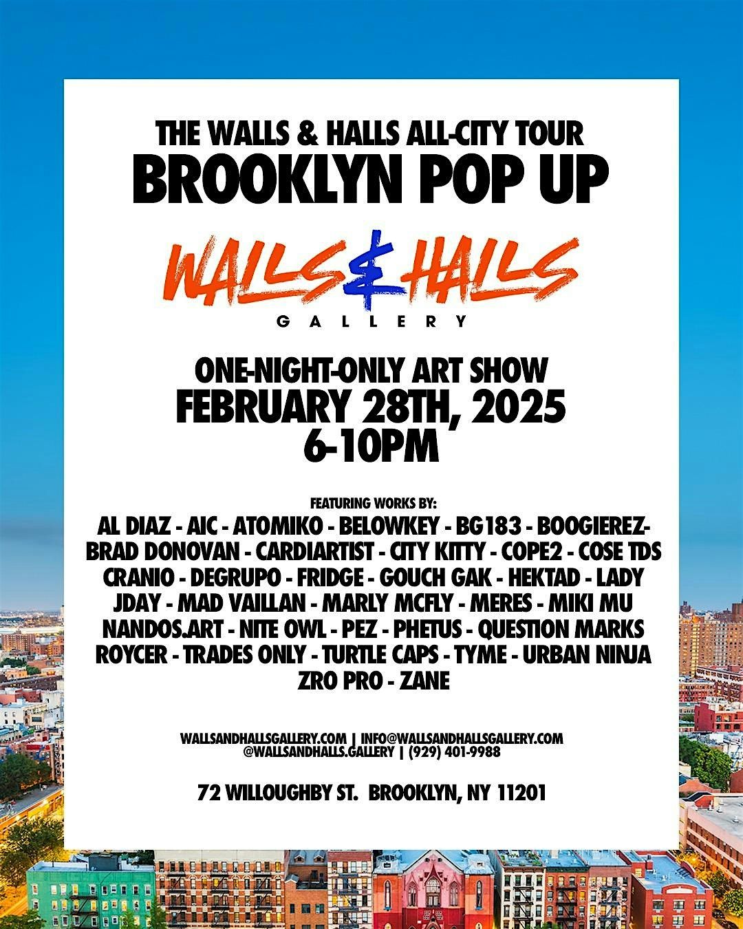 THE WALLS & HALLS ALL-CITY TOUR: BROOKLYN POP UP