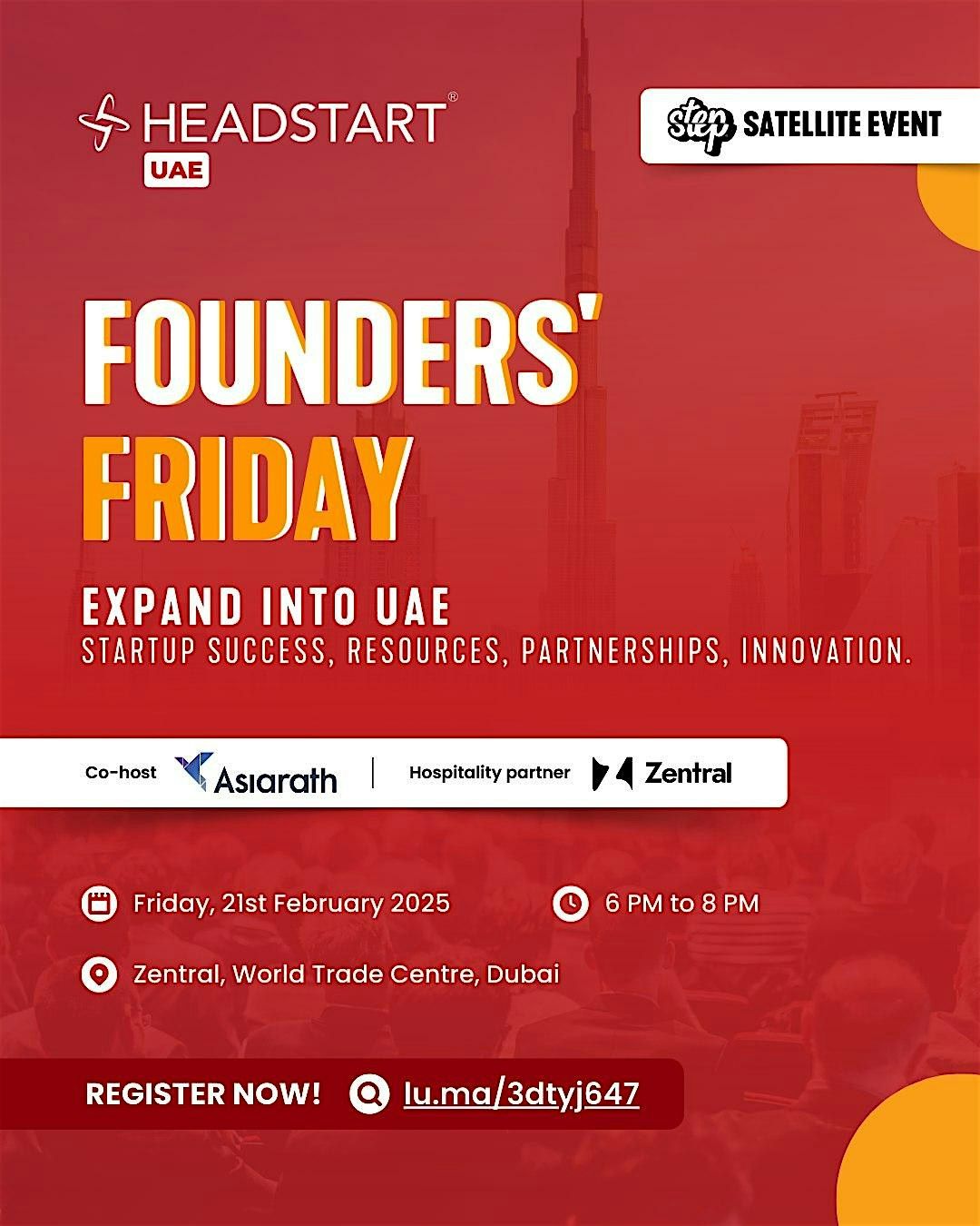 Headstart Founders' Friday: Expand into UAE \u2013 A Step Satellite Event