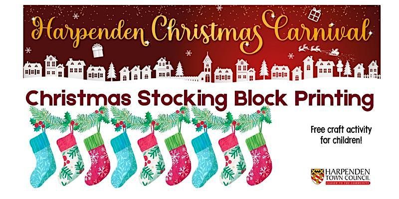 Children's Workshop Christmas Stocking Block Printing