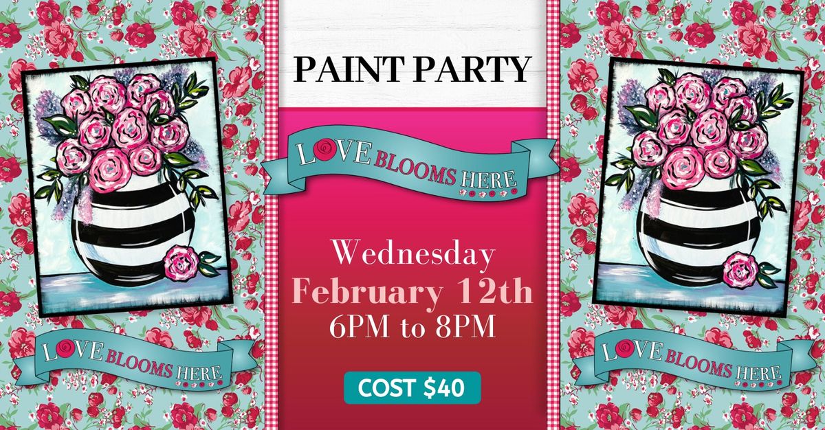 Love Blooms Here Paint Party at 4 By 4 Brewing Company