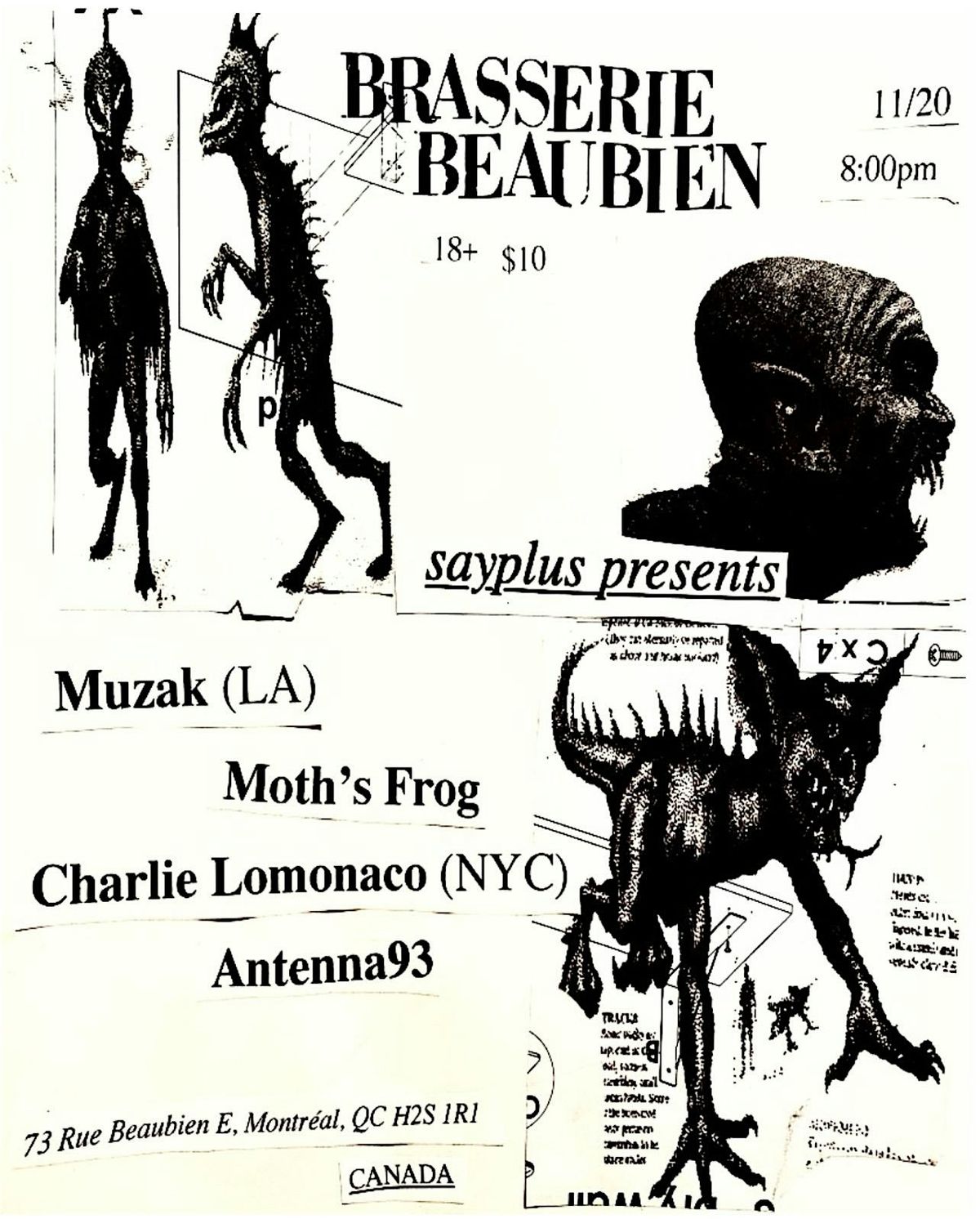 SayPlus presents Moth's Frog\/Charlie Lomonaco\/Muzak\/Antenna93
