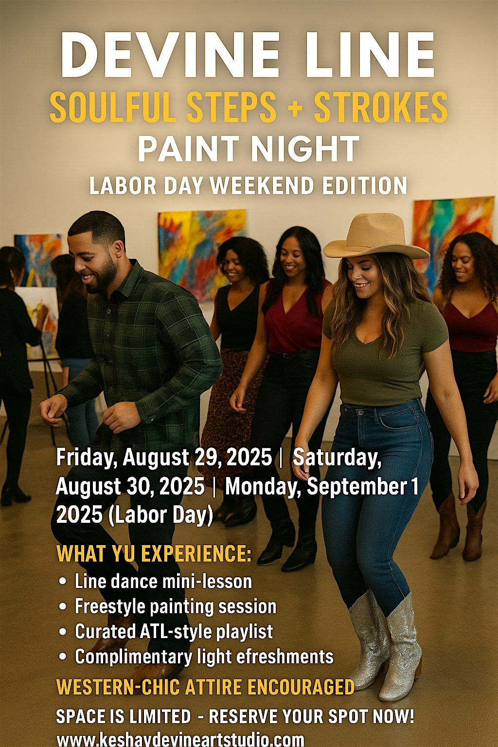 Devine Line: Soulful Steps +Strokes Paint Night \u2013 Labor Day Weekend Edition
