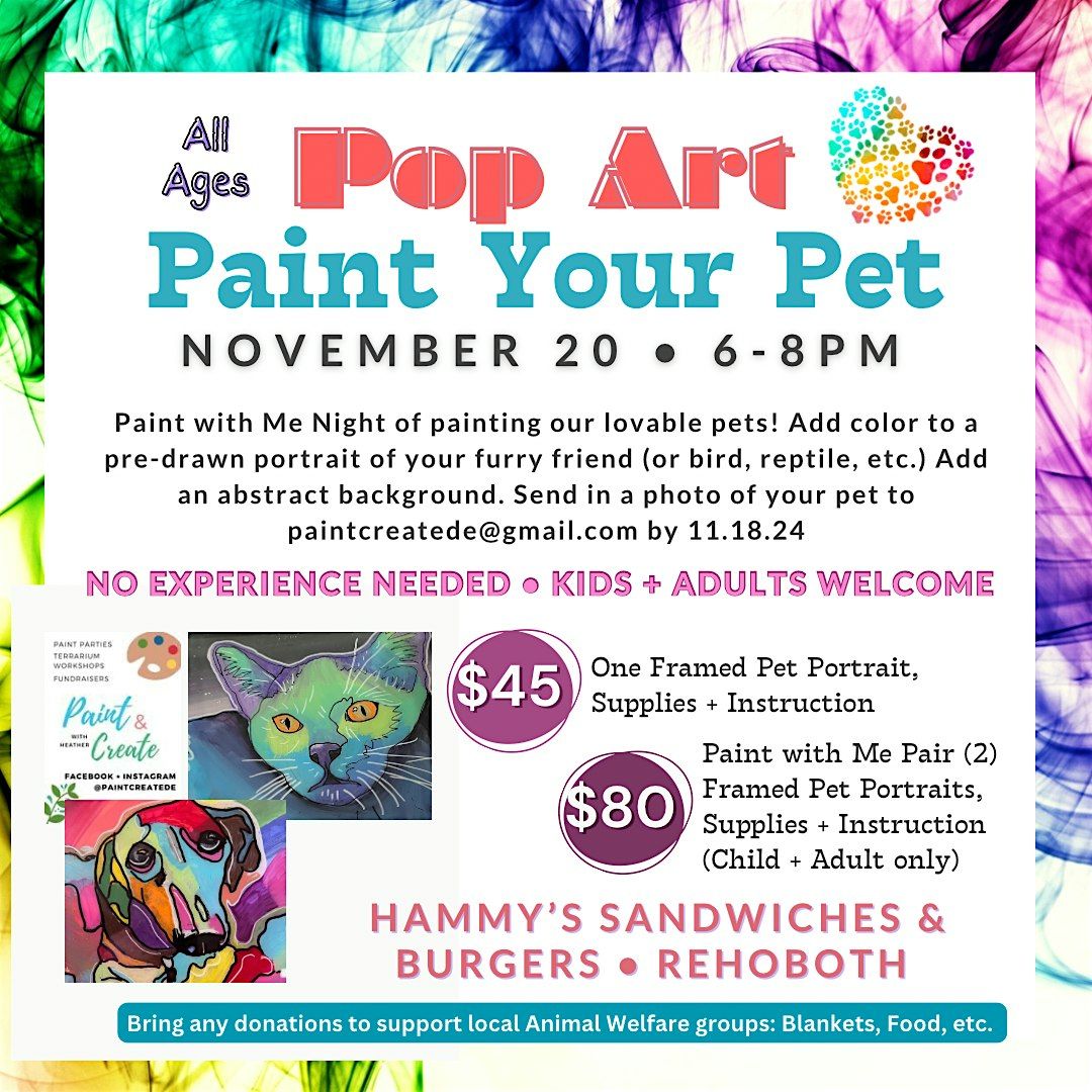 Pop Art Paint Your Pet Workshop