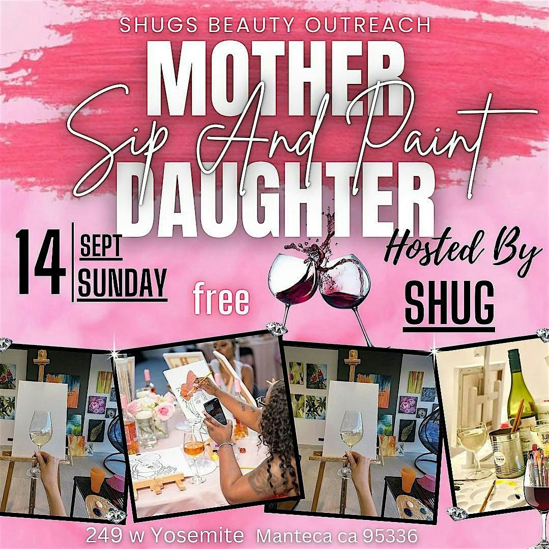 Mother daughter sip and paint