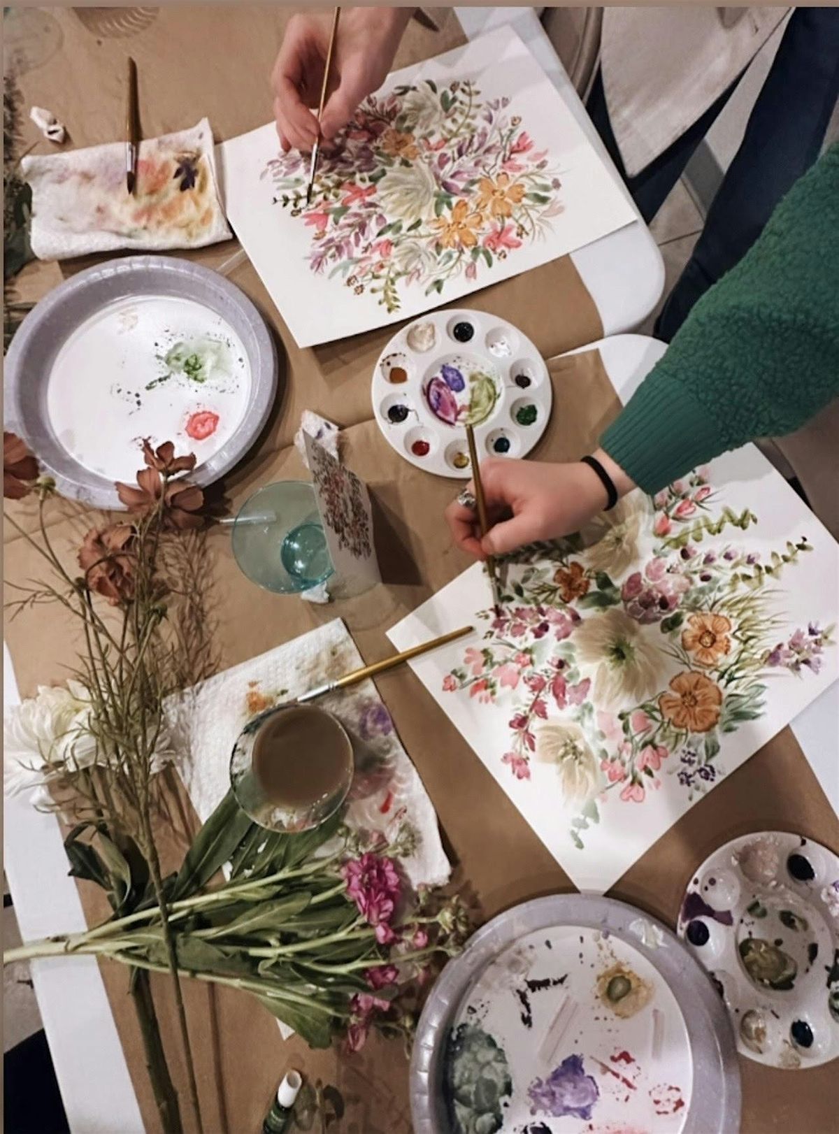Fall Watercolor Floral Painting Class at the Courtyard Marriott
