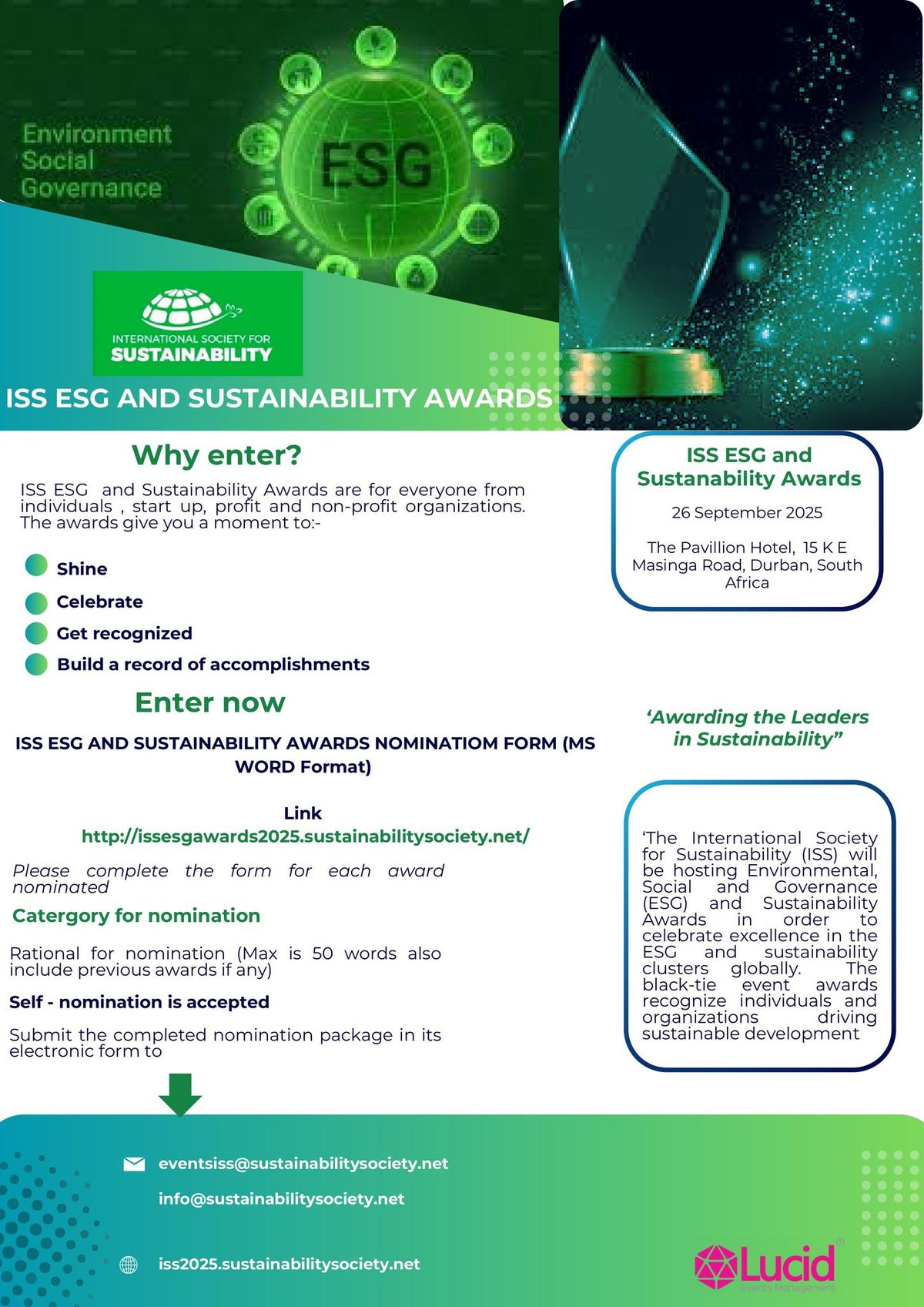 ISS ESG and Sustainability Awards 2025