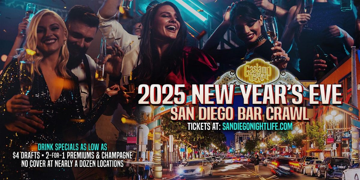 San Diego New Years Eve Bar Crawl Party 2025