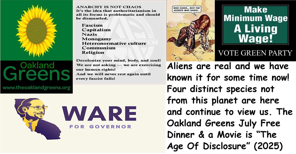 Oakland Greens Free Dinner & A Movie Discussion Series