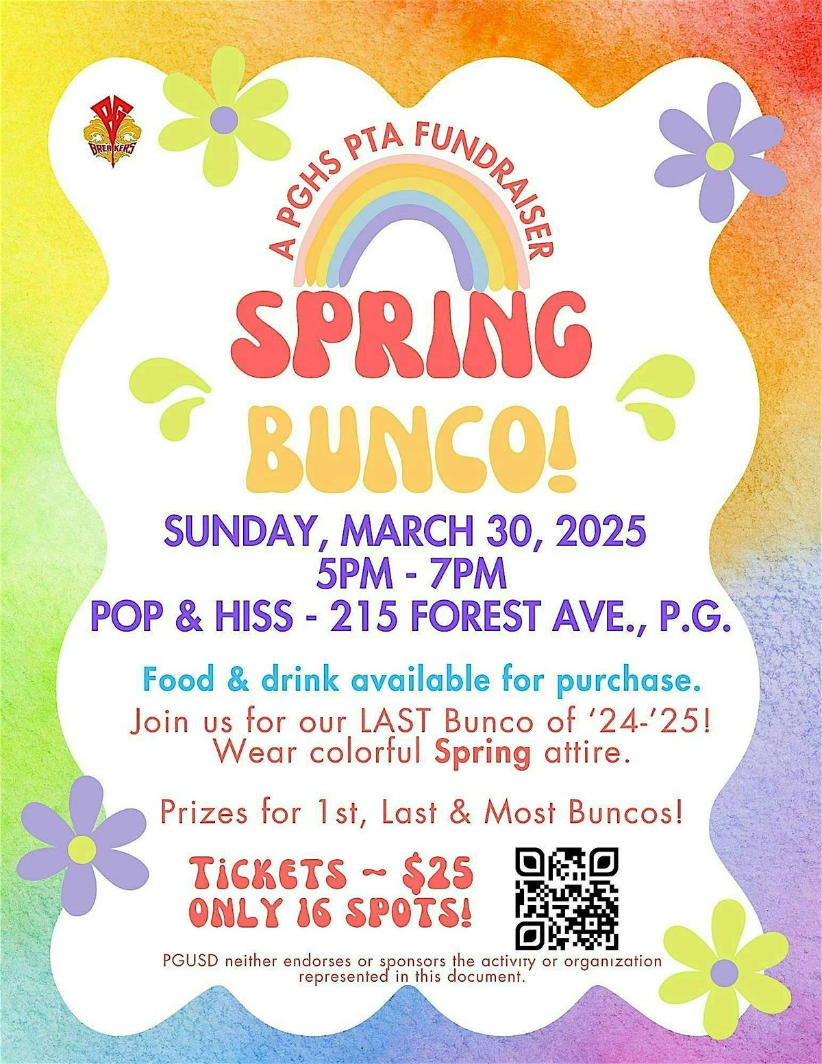 PGHS SPRING Bunco!