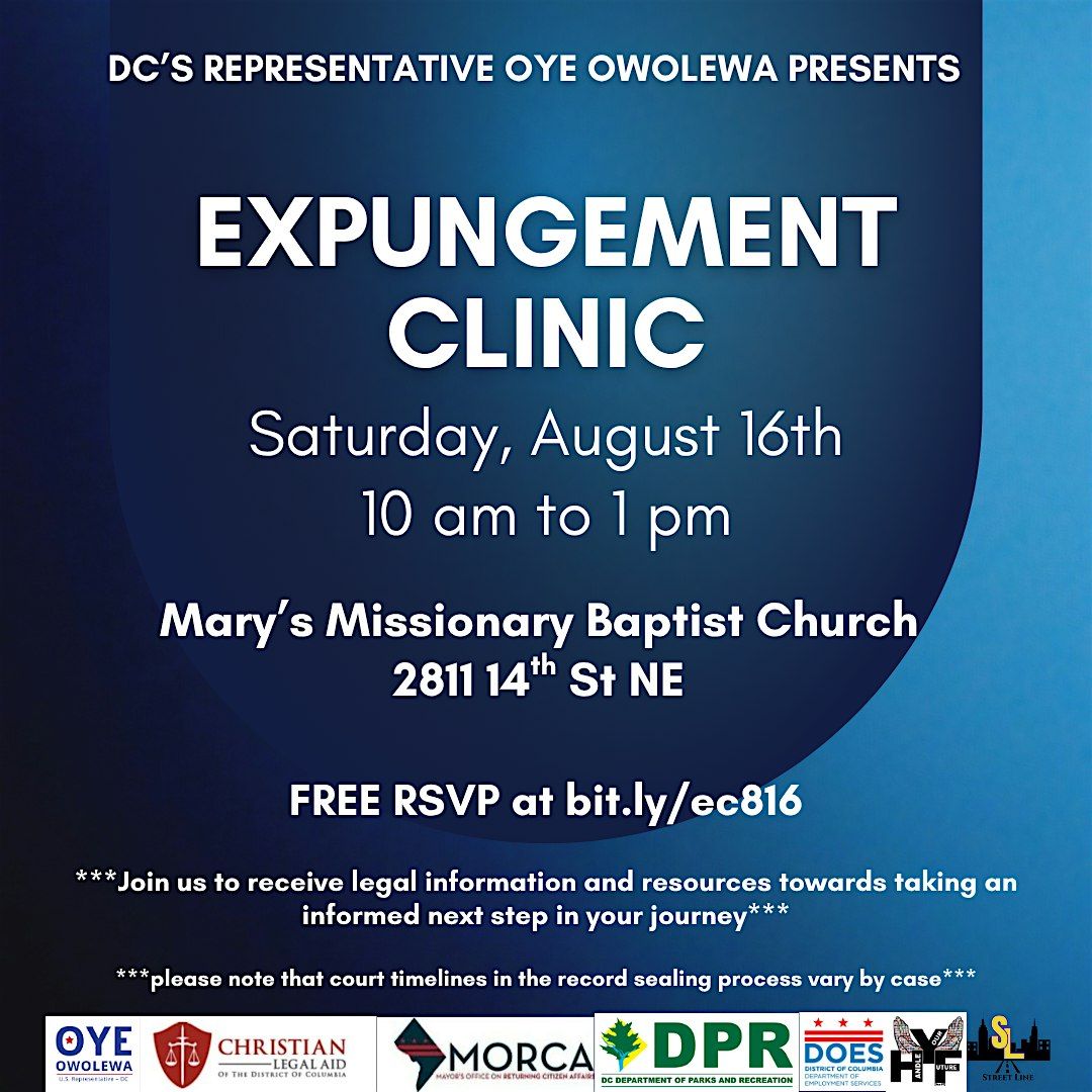 Rep Oye's Summer Expungement Clinic