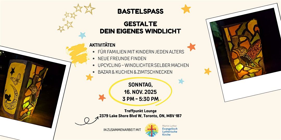 Windlicht-Basteln f\u00fcr Familien