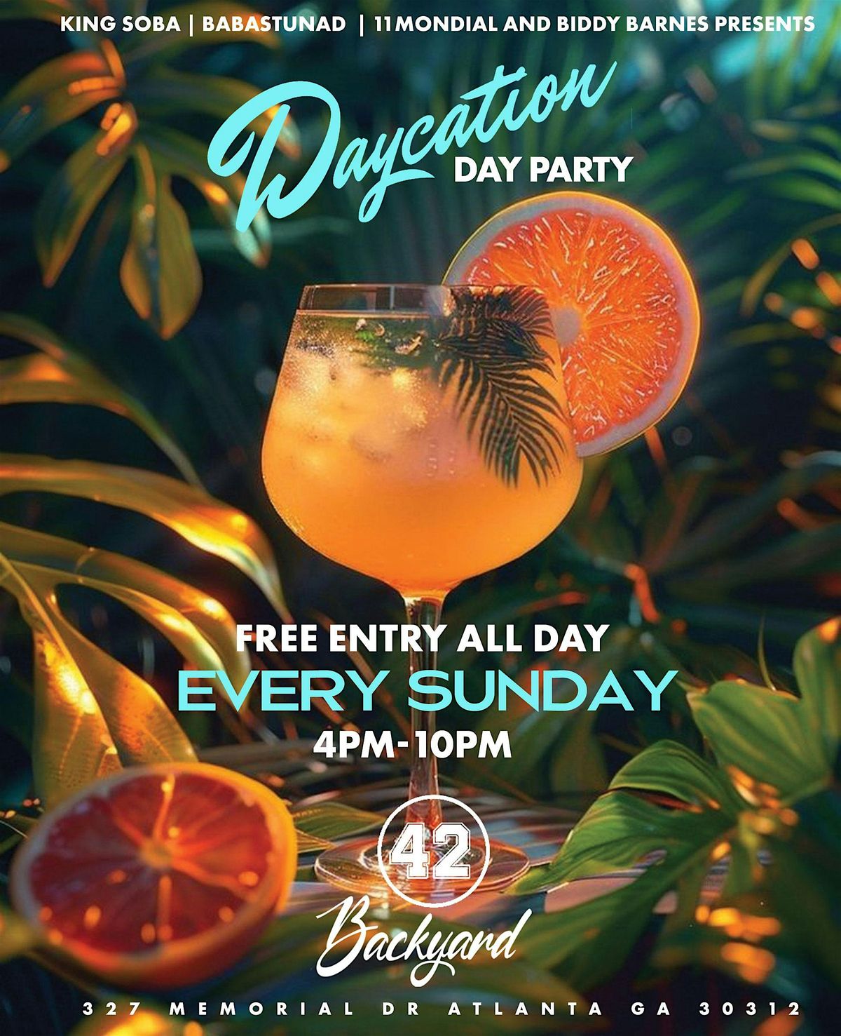 DAYCATION SUNDAYS 4-10PM AT BACKYARD42