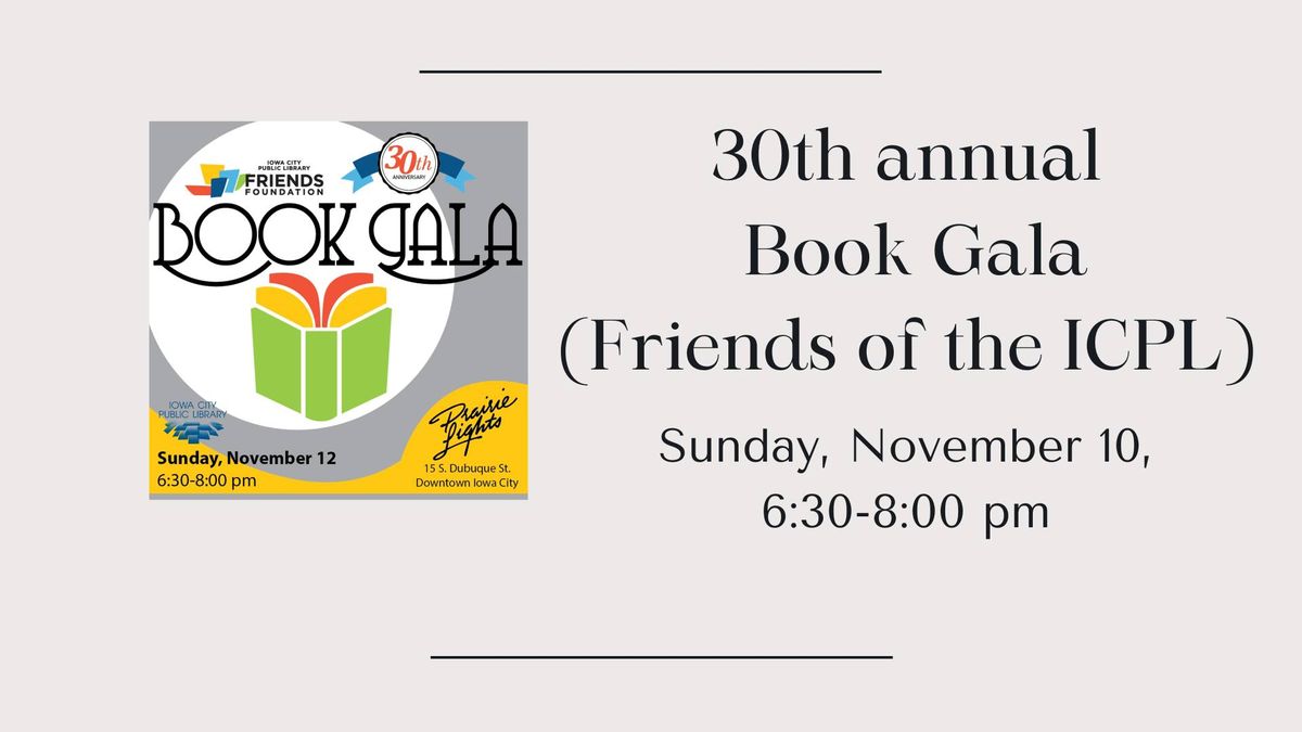 30th Annual Book Gala-Friends of ICPL